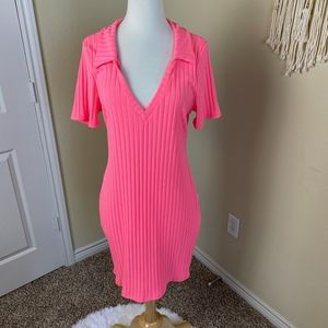 NWT FASHION NOVA Neon Pink Bodycon Dress
